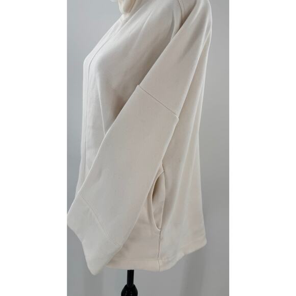 Athleta White Cozy Karma Mock Funnelneck Fleece Lined Sweatshirt Sweater S M - Picture 3 of 9